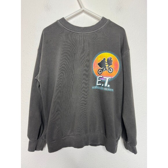 H&M Kids 5T E.T. Extraterrestrial Sweatshirt Dark Grey Oversized Crewneck - Picture 2 of 12
